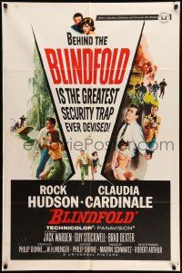 1y101 BLINDFOLD 1sh '66 Rock Hudson, Claudia Cardinale, greatest security trap ever devised!