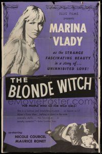 1y103 BLONDE WITCH 1sh '55 Nicole Courcel, close-up of sexy sorceress Marina Vlady!