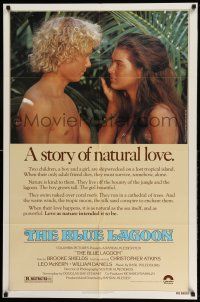 1y106 BLUE LAGOON 1sh '80 sexy young Brooke Shields & Christopher Atkins!