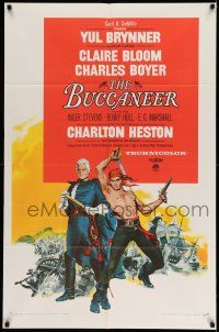 1y126 BUCCANEER 1sh '58 Yul Brynner, Charlton Heston, directed by Anthony Quinn!