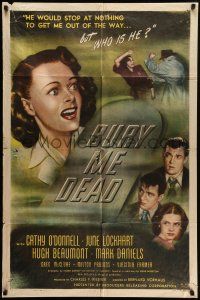 1y132 BURY ME DEAD 1sh '47 Cathy O'Donnell, Hugh Beaumont, film noir!