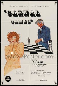 1y149 CARNAL GAMES 1sh '78 C.J. Lang, Sharon Mitchell, Jake Teague