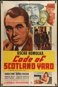 1y182 CODE OF SCOTLAND YARD 1sh '48 close up image of English detective Oscar Homolka!
