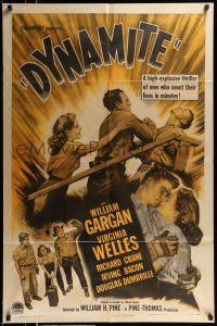 1y245 DYNAMITE 1sh '49 explosive romantic artwork of William Gargan & Virginia Welles!