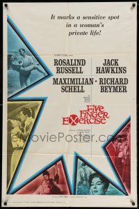 1y296 FIVE FINGER EXERCISE 1sh '62 Rosalind Russell, Jack Hawkins, Maximilian Schell