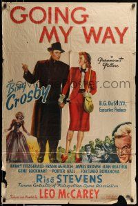 1y358 GOING MY WAY style A 1sh '44 Bing Crosby, Stevens & Barry Fitzgerald in Leo McCarey's classic!