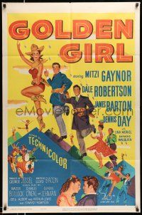 1y361 GOLDEN GIRL 1sh '51 art of sexy Mitzi Gaynor, Dale Robertson & Dennis Day!