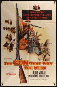 1y385 GUN THAT WON THE WEST 1sh '55 Dennis Morgan uses the 1st repeating rifles to stop Indians!