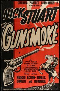 1y391 GUNSMOKE 1sh '47 Nick Stuart in a fierce fighting action story of the Golden West!