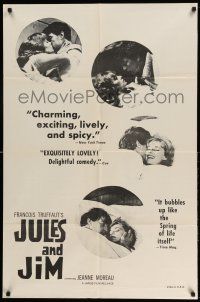 1y482 JULES & JIM 1sh '62 Francois Truffaut's Jules et Jim, Jeanne Moreau, Oskar Werner