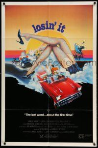 1y540 LOSIN' IT 1sh '83 young Tom Cruise, cool different sexy artwork of legs & car!