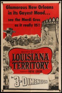 1y545 LOUISIANA TERRITORY style A 2D 1sh '53 New Orleans in its Gayest Mood, Mardi Gras as it is!