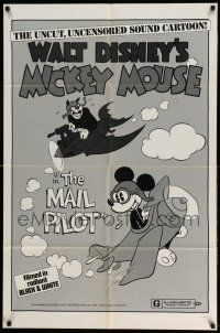 1y561 MAIL PILOT 1sh R74 Walt Disney, wacky art of pilot Mickey Mouse, uncensored!