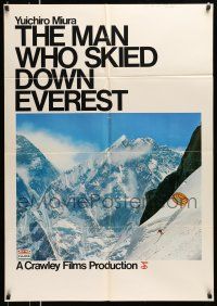1y569 MAN WHO SKIED DOWN EVEREST 1sh '75 Yuichiro Miura, wild skiing image!