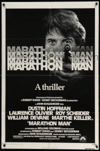 1y572 MARATHON MAN 1sh '76 cool image of Dustin Hoffman, John Schlesinger classic thriller!