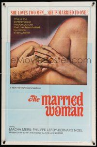 1y577 MARRIED WOMAN 1sh '65 Jean-Luc Godard's Une femme mariee, controversial sex triangle!