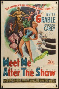 1y582 MEET ME AFTER THE SHOW 1sh '51 artwork of sexy dancer Betty Grable & top cast members!