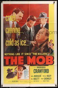 1y586 MOB 1sh R57 Broderick Crawford, Betty Buehler & Richard Kiley, art of gangsters!
