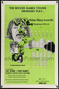 1y618 NAKED ZOO 1sh '71 Rita Hayworth, Canned Heat, the wicked games young swingers play!