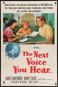 1y627 NEXT VOICE YOU HEAR 1sh '50 James Whitmore, Nancy Davis & God on the radio!