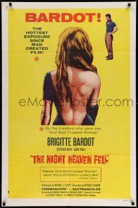 1y630 NIGHT HEAVEN FELL 1sh '58 Bardot makes And God Created Woman seem like a nursery tale!