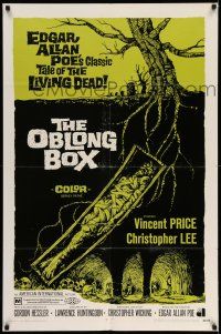 1y640 OBLONG BOX 1sh '69 Edgar Allan Poe's tale of living dead, cool horror art!