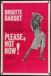 1y649 ONLY FOR LOVE 1sh '63 Roger Vadim's La Bride sur le cou, Brigitte Bardot on red background!