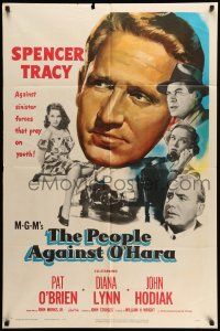 1y661 PEOPLE AGAINST O'HARA 1sh '51 Spencer Tracy against sinister forces that prey on youth!