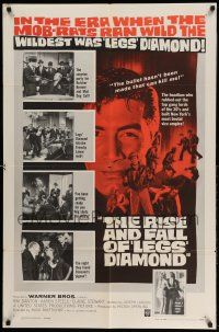 1y716 RISE & FALL OF LEGS DIAMOND 1sh '60 gangster Ray Danton, directed by Budd Boetticher!
