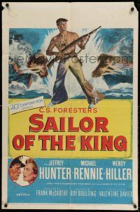 1y728 SAILOR OF THE KING 1sh '53 Roy Boulting, Jeff Hunter, Michael Rennie, C.S. Forester