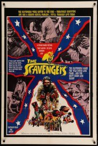 1y742 SCAVENGERS 1sh '68 four people try to get naked girl off saloon bar!