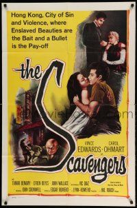 1y741 SCAVENGERS 1sh '59 Vince Edwards & sexy Carol Ohmart in Hong Kong!