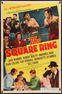 1y802 SQUARE RING 1sh '55 close up of boxer Robert Beatty fighting in boxing ring!