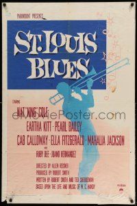 1y803 ST. LOUIS BLUES 1sh '58 Nat King Cole, the life & music of W.C. Handy!