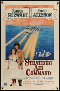 1y811 STRATEGIC AIR COMMAND 1sh '55 pilot James Stewart, June Allyson, cool airplane art!