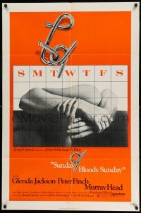 1y820 SUNDAY BLOODY SUNDAY 1sh '71 directed by John Schlesinger, Glenda Jackson, Peter Finch!
