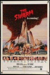 1y826 SWARM style B 1sh '78 directed by Irwin Allen, all-star cast, killer bee attack is coming!