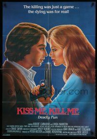 1y831 TAG: THE ASSASSINATION GAME 1sh '83 Linda Hamilton & Robert Carradine, Kiss Me Kill Me!
