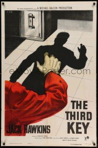 1y534 LONG ARM 1sh '57 Ealing Studios, Jack Hawkins, cool art of safecracker, The Third Key!