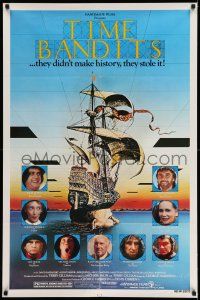 1y878 TIME BANDITS 1sh '81 John Cleese, Sean Connery, art by director Terry Gilliam!