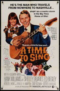 1y880 TIME TO SING 1sh '68 Hank Williams Jr. playing guitar, Shelley Fabares, country music!