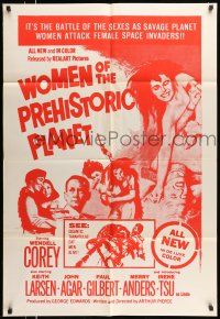 1y982 WOMEN OF THE PREHISTORIC PLANET military 1sh '66 savage women attack female space invaders!