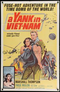 1y986 YANK IN VIET-NAM 1sh '64 fuse-hot adventure in the time bomb of the world filmed under fire!