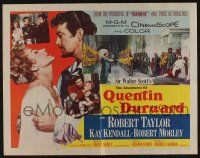 1z534 ADVENTURES OF QUENTIN DURWARD style A 1/2sh '55 hero Robert Taylor, pretty Kay Kendall!