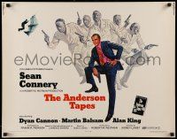 1z544 ANDERSON TAPES 1/2sh '71 art of Sean Connery & gang of masked robbers, Sidney Lumet
