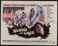 1z566 BLOOD & LACE 1/2sh '71 AIP, gruesome horror image of wacky cultist w/bloody hammer!