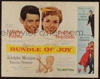 1z589 BUNDLE OF JOY style B 1/2sh '57 Debbie Reynolds, Eddie Fisher, Adolphe Menjou, stork!