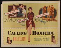 1z596 CALLING HOMICIDE style A 1/2sh '56 William 'Wild Bill' Elliot, the racket that preys on beauty
