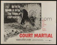 1z633 COURT MARTIAL 1/2sh '62 Kriegsgericht, World War II, cool exploding battleship art!