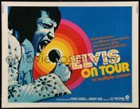1z654 ELVIS ON TOUR 1/2sh '72 classic artwork of Elvis Presley singing into microphone!